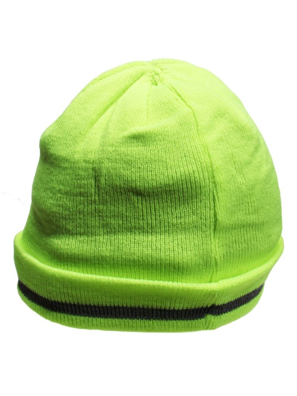 Neon Green Hi-Viz Knit Cap W/ Polyester Fleece Lining One Size